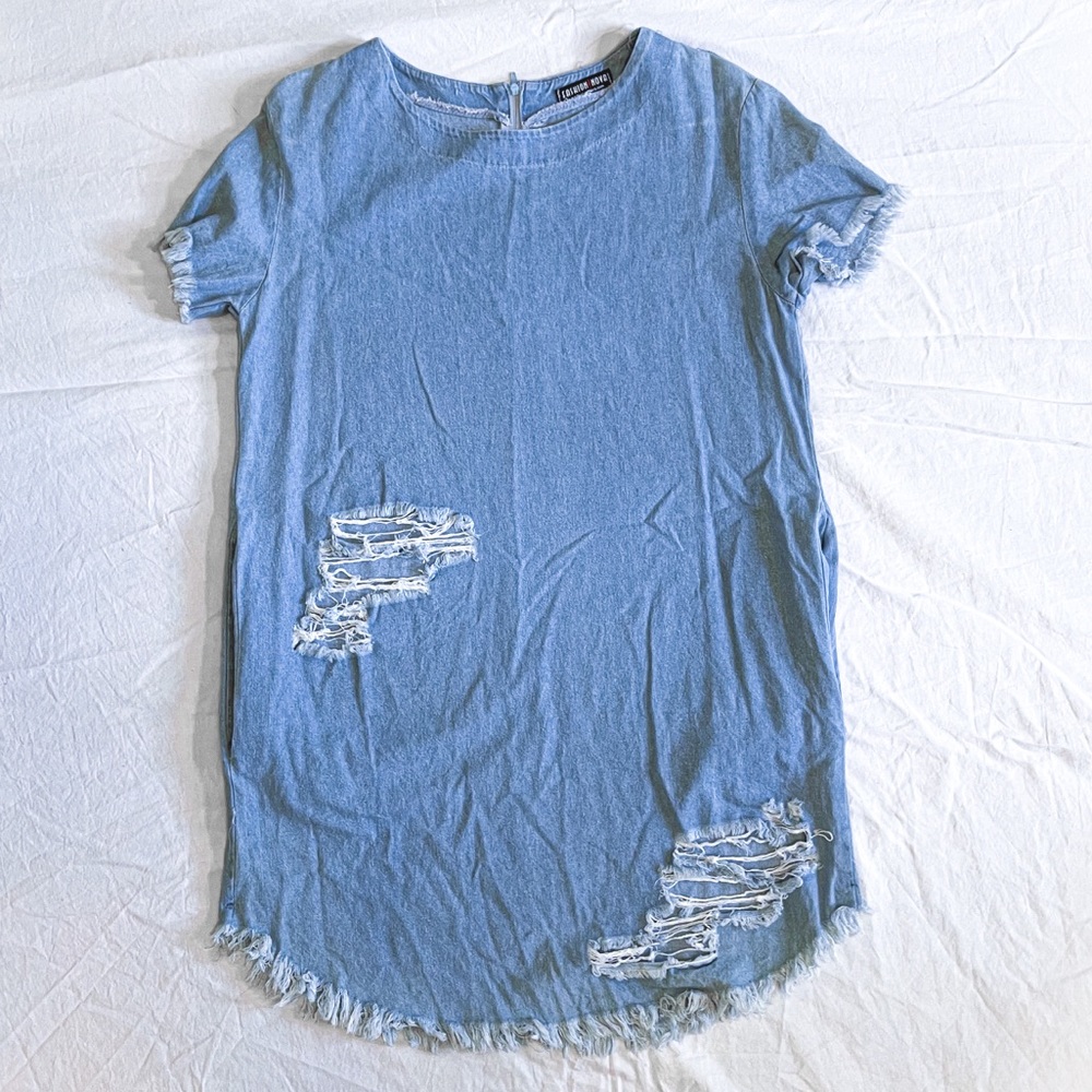 Fashion Nova Denim T-Shirt Dress